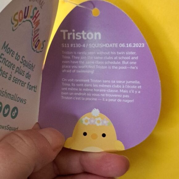 Triston Easter chick 11 inch Squishmallow - new - Picture 3 of 3